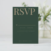 Moderne und elegante Green Wedding RSVP Card Karte (Stehend Vorderseite)