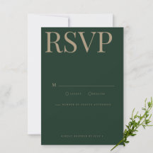 Moderne und elegante Green Wedding RSVP Card