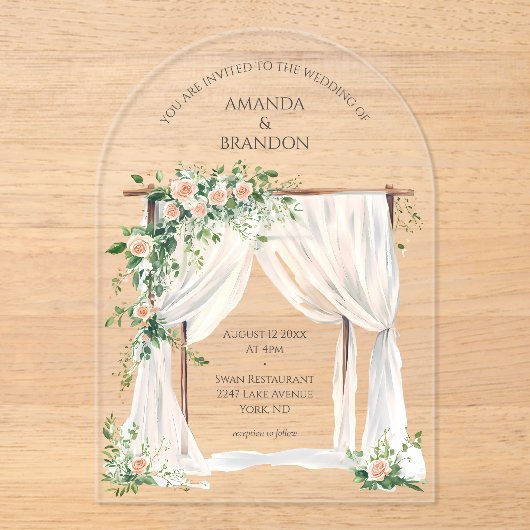 Moderne und elegante Hochzeit Acryleinladungen (Vorderseite)