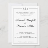 Moderne und elegante Hochzeit Einladung (Vorderseite)