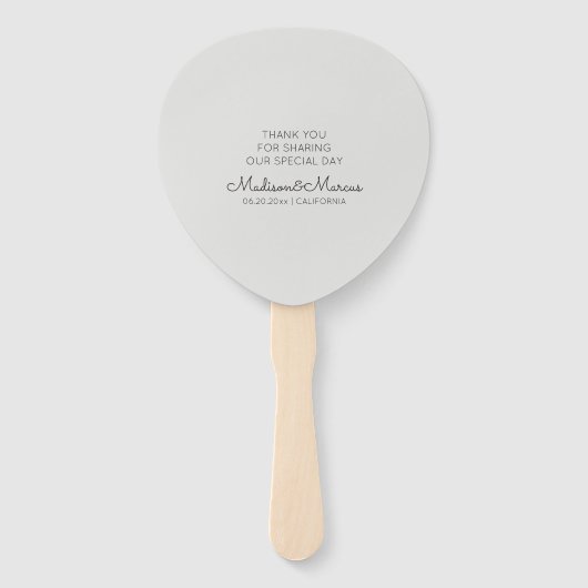 Moderne und elegante Hochzeit für Fotos Fächer (Rückseite)