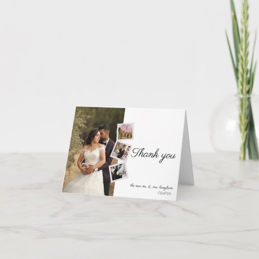 Moderne und elegante Hochzeit mit Kalligraphie Dan Dankeskarte (Vorderseite)