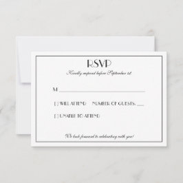 Moderne und elegante Hochzeit RSVP Karte