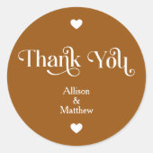 Moderne und elegante Hochzeit Vielen Dank Runder Aufkleber (Vorderseite)