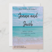 Moderne und elegante Hochzeitsfeier am Strand Einladung (Vorderseite)