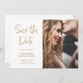 Moderne und elegante Imitate Gold | FOTO Save The Date (Vorne/Hinten)