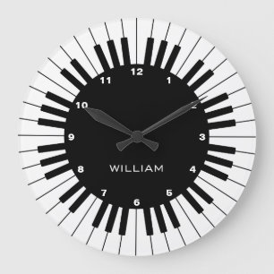 Moderne und elegante Klaviertasten mit individuell Große Wanduhr