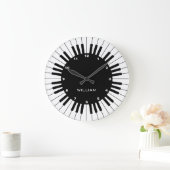 Moderne und elegante Klaviertasten mit individuell Große Wanduhr (Zuhause)