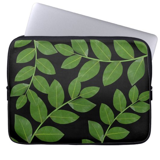 Moderne und elegante Laurel-Blätter Laptopschutzhülle (Vorderseite)