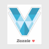 Moderne und elegante Letter V Monogramm Aufkleber (Blatt)