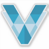 Moderne und elegante Letter V Monogramm Aufkleber (Vorderseite)
