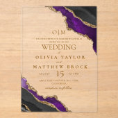 Moderne und elegante Marmorhochzeit Acryleinladungen (Vorderseite)