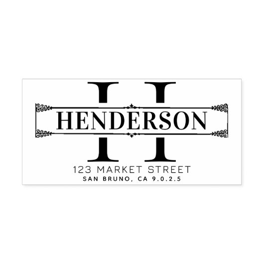 MODERNE UND ELEGANTE MONOGRAMM-RÜCKSENDEADRESSE GUMMISTEMPEL (Prägung)