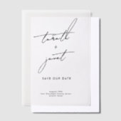 Moderne und elegante Namen rettete unser Datum Pergament Einladungen (Versetzt)