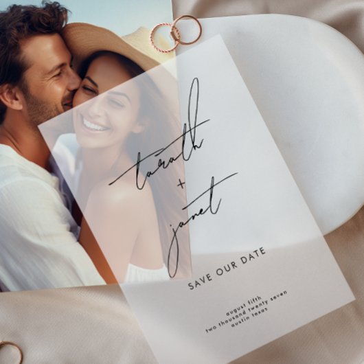 Moderne und elegante Namen rettete unser Datum Pergament Einladungen