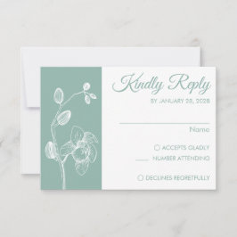 Moderne und elegante Orchideen minimalistisch RSVP Karte