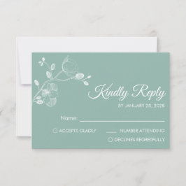 Moderne und elegante Orchideen minimalistisch RSVP Karte