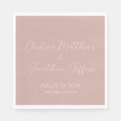 Moderne und elegante rosa Hochzeit Serviette (Vorderseite)