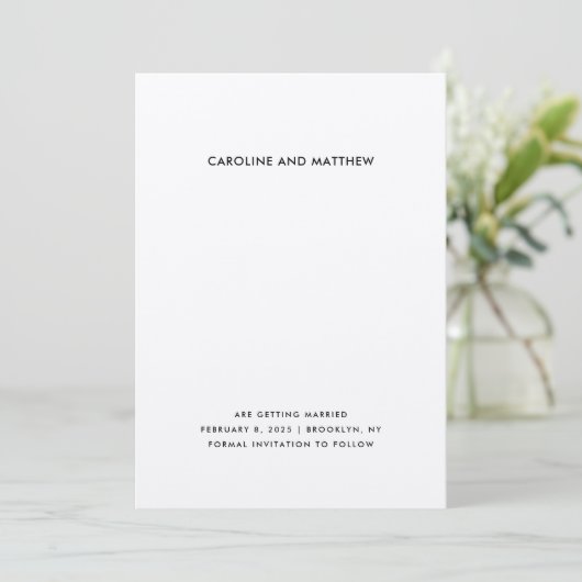 Moderne und elegante Save the Date Card (Stehend Vorderseite)