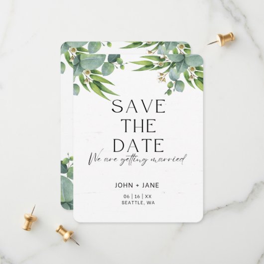 Moderne und elegante Save the Date-Karte Save The Date (Vorderseite/Rückseite Beispiel)