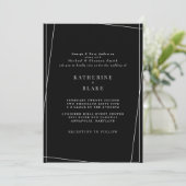 Moderne und elegante Schwarz-Weiß-Geometrische Hoc Einladung (Stehend Vorderseite)