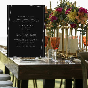 Moderne und elegante Schwarz-Weiß-Geometrische Hoc Einladung