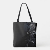 Moderne und elegante Schwarz-weiße Blume Tasche (Rückseite)