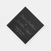 Moderne und elegante Schwarze Hochzeit Serviette (Ecke)