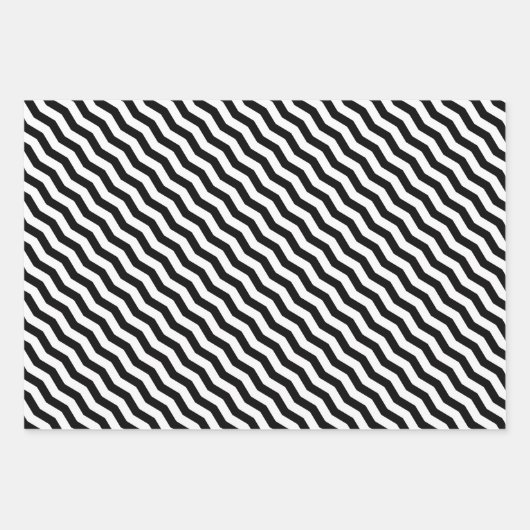 Moderne und elegante Schwarzweiß-Streifen-Geschenk Geschenkpapier Set (Vorderseite 3)