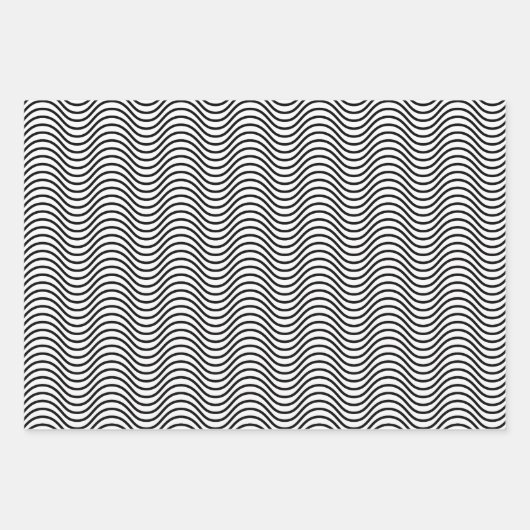 Moderne und elegante Schwarzweiß-Streifen-Geschenk Geschenkpapier Set (Vorderseite 2)