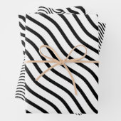 Moderne und elegante Schwarzweiß-Streifen-Geschenk Geschenkpapier Set (Beispiel)