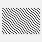 Moderne und elegante Schwarzweiß-Streifen-Geschenk Geschenkpapier Set (Vorderseite)