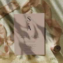 Moderne und elegante Script- und Monogram-Hochzeit