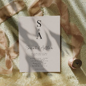 Moderne und elegante Script- und Monogram-Hochzeit Einladung