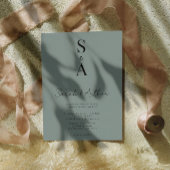 Moderne und elegante Script- und Monogram-Hochzeit Einladung