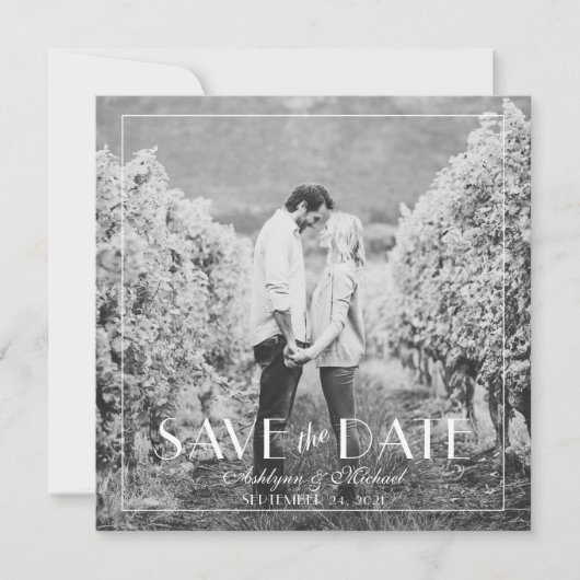 Moderne und elegante Square Wedding Save The Date (Vorderseite)