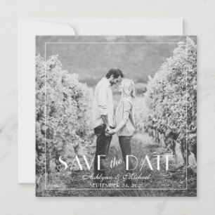 Moderne und elegante stilvolle quadratische Hochze Save The Date