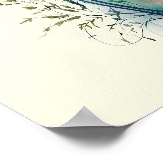 Moderne und elegante Wasserfarben-Wildblumen Poster (Ecke)