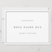 Moderne und elegante weiße Bachelor-Party-Karten Einladung (Vorderseite)