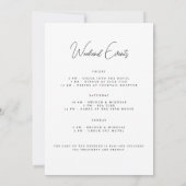 Moderne und elegante weiße Bachelorette Wochenendk Einladung (Rückseite)