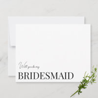 Moderne und elegante White Bridesmaid-Karte