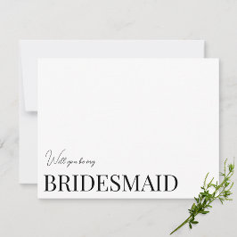 Moderne und elegante White Bridesmaid-Karte Save The Date