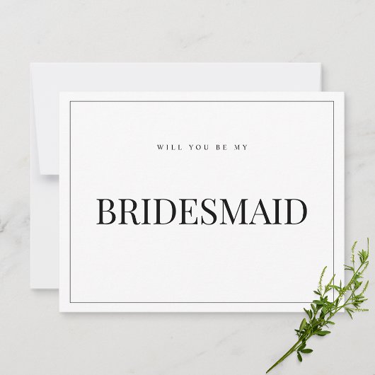 Moderne und elegante White Bridesmaid-Karte Save The Date