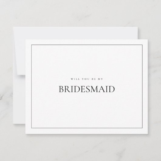 Moderne und elegante White Bridesmaid-Vorschlagska Save The Date (Vorderseite)