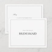 Moderne und elegante White Bridesmaid-Vorschlagska Save The Date (Vorne/Hinten)