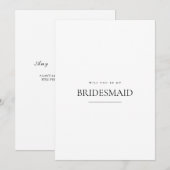 Moderne und elegante White Bridesmaid-Vorschlagska Save The Date (Vorne/Hinten)