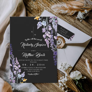 Moderne und elegante wilde Blumen rustikale Hochze Einladung