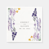 Moderne und elegante wilde Blumen rustikale Hochze Serviette (Vorderseite)