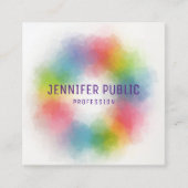 Moderne und farbenfrohe moderne Elegant-Vorlage Quadratische Visitenkarte (Vorderseite)