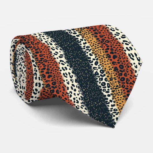 Moderne und farbenfrohe Tierdrucke Krawatte (Gerollt)